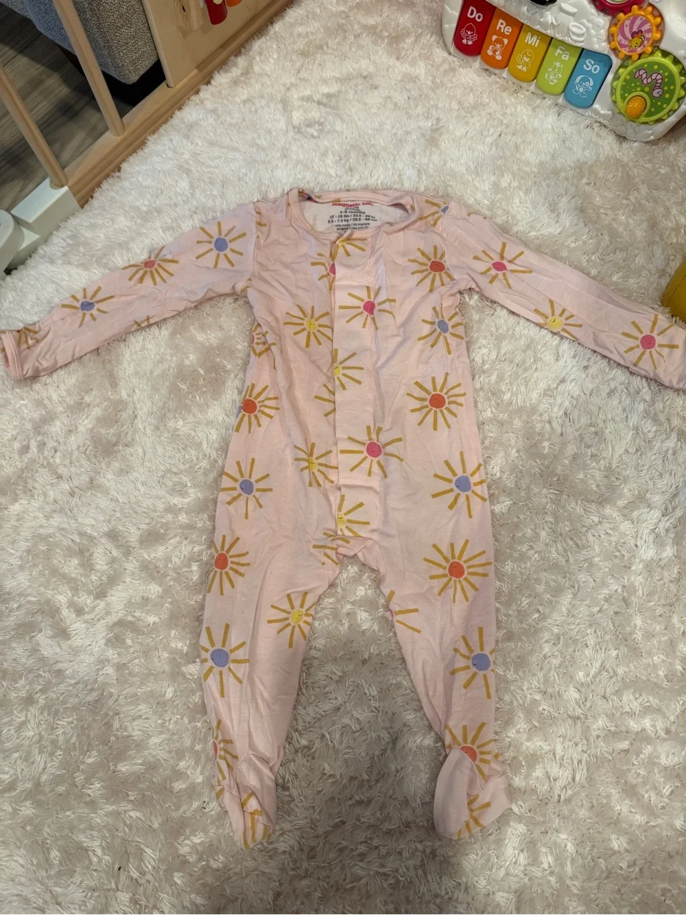 Magnetic Me Footie - Pink Sunprint